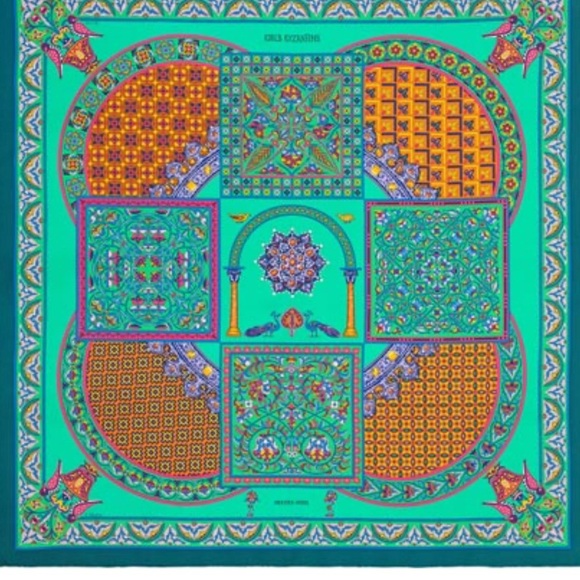 HERMES CIELS BYZANTINS Silk Scarf Authentic - Picture 1 of 12